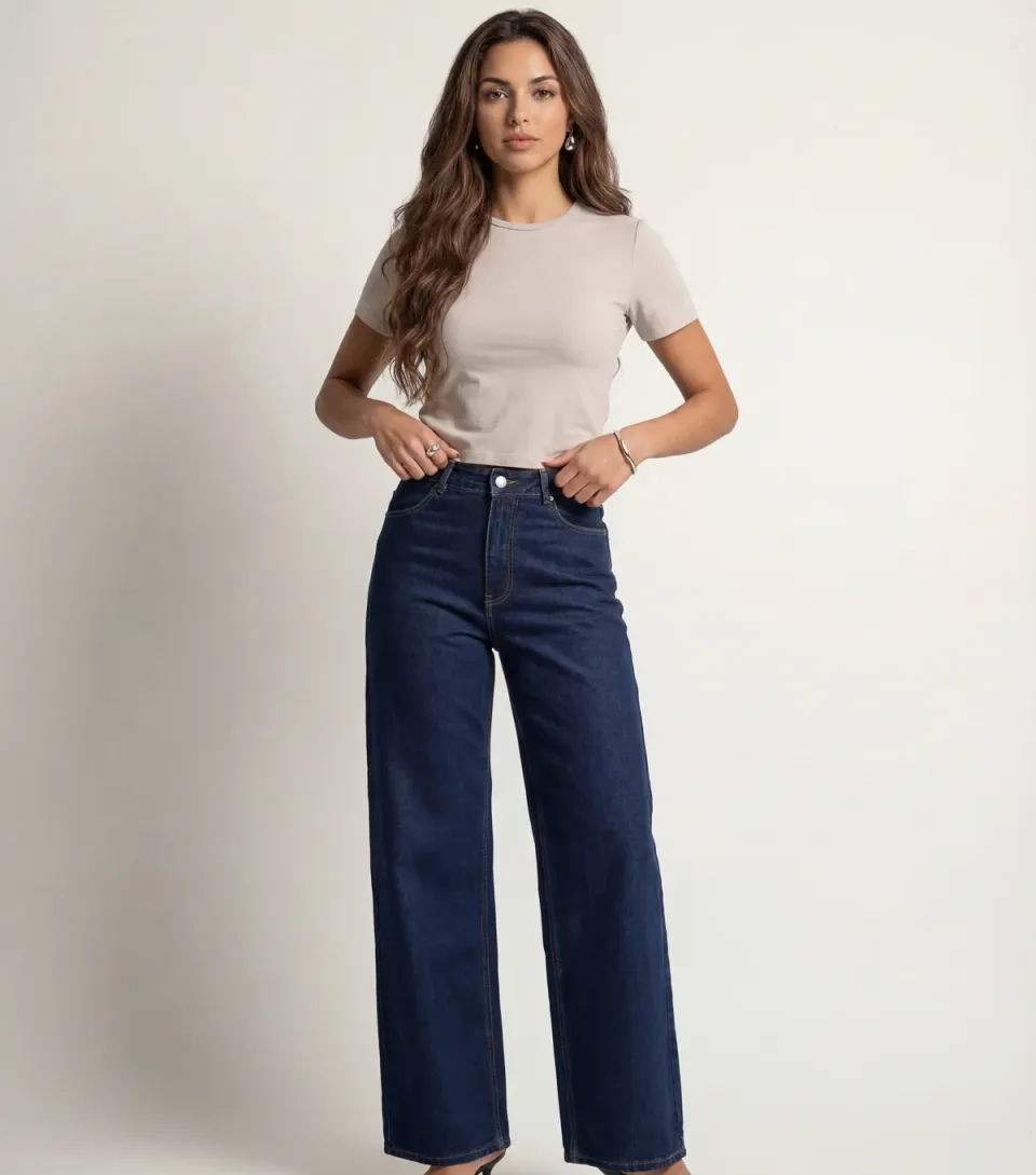 Women's Light Blue Straight Leg Jeans