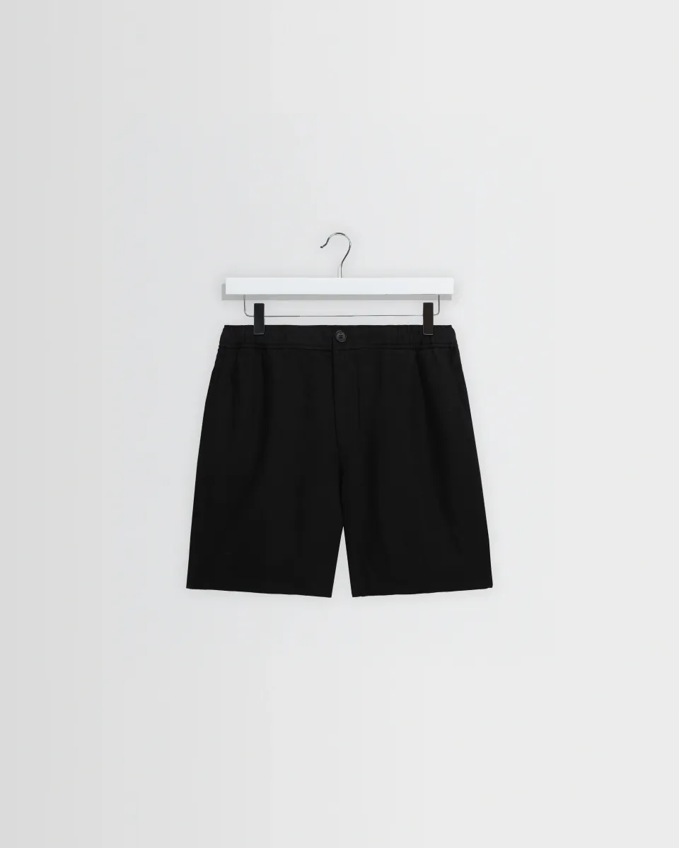 Kurt - Black Washed Linen Shorts