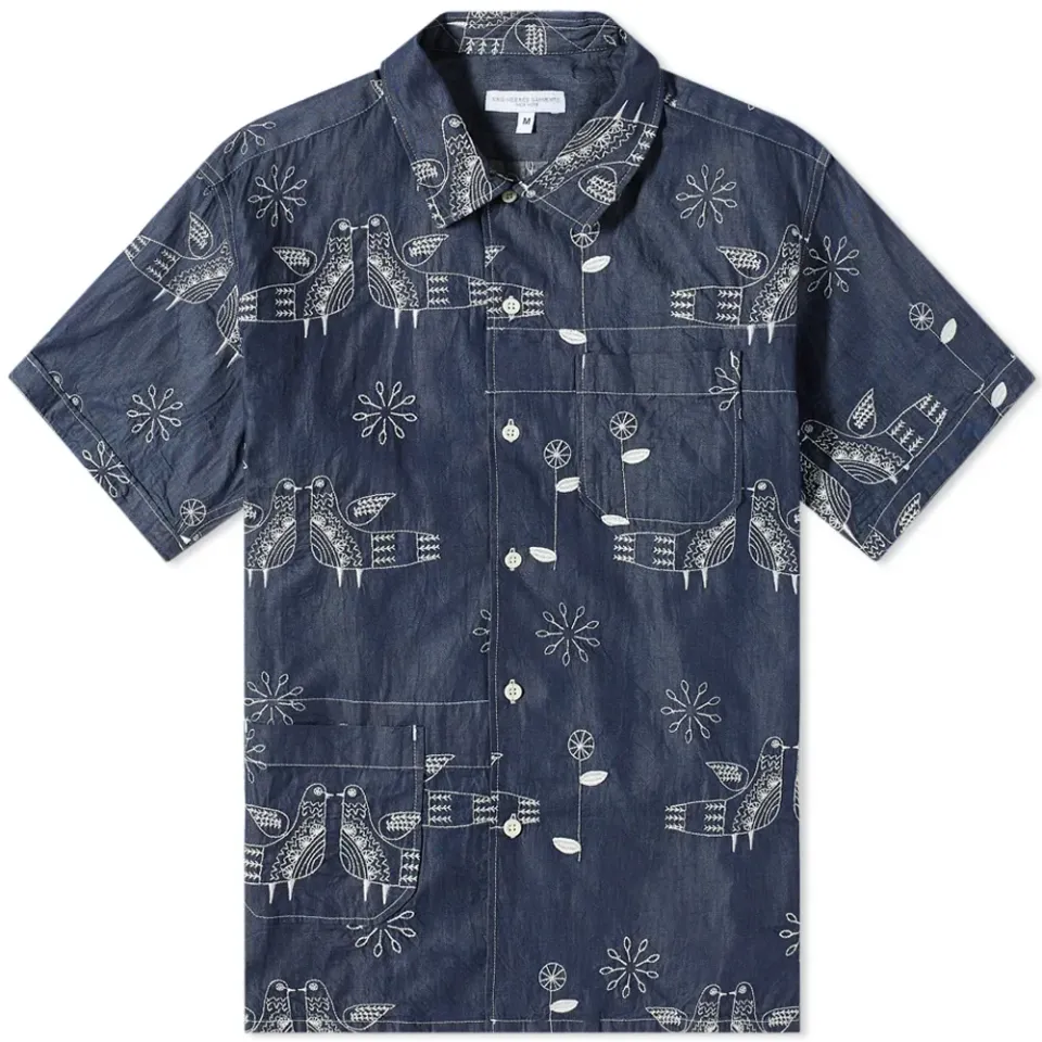 Bird Embroidery Camp Vacation Shirt