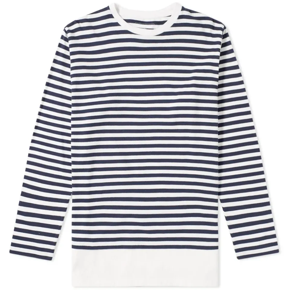 Long Sleeve Fake Hem Border Tee