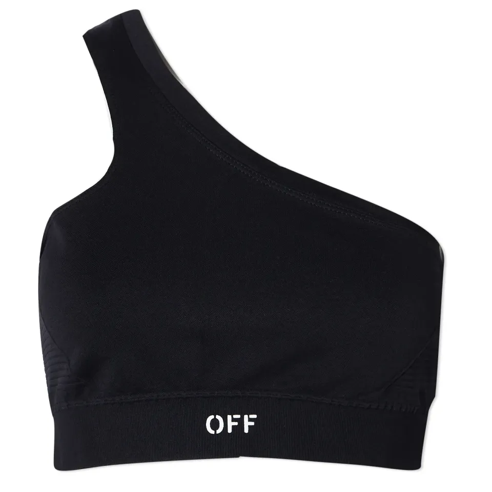 Stamp Logo Sports Asymetric Bralet Top