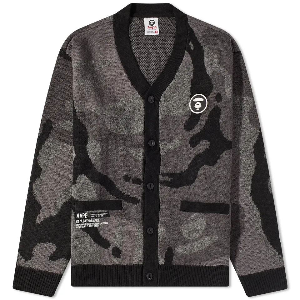 AAPE Badge Logo Camo Cardigan