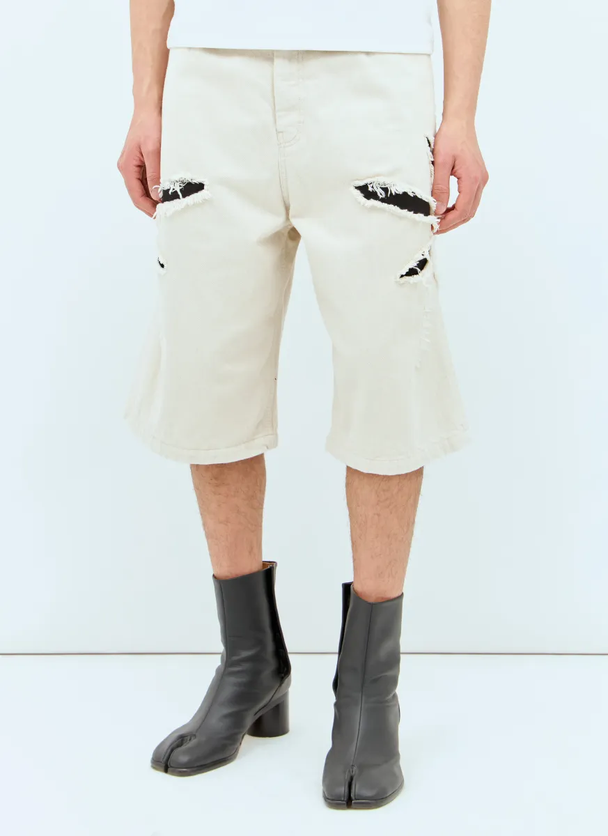 Origami Cut-Out Denim Shorts