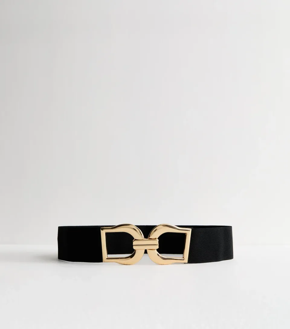 Black Buckle Stretchy Belt
