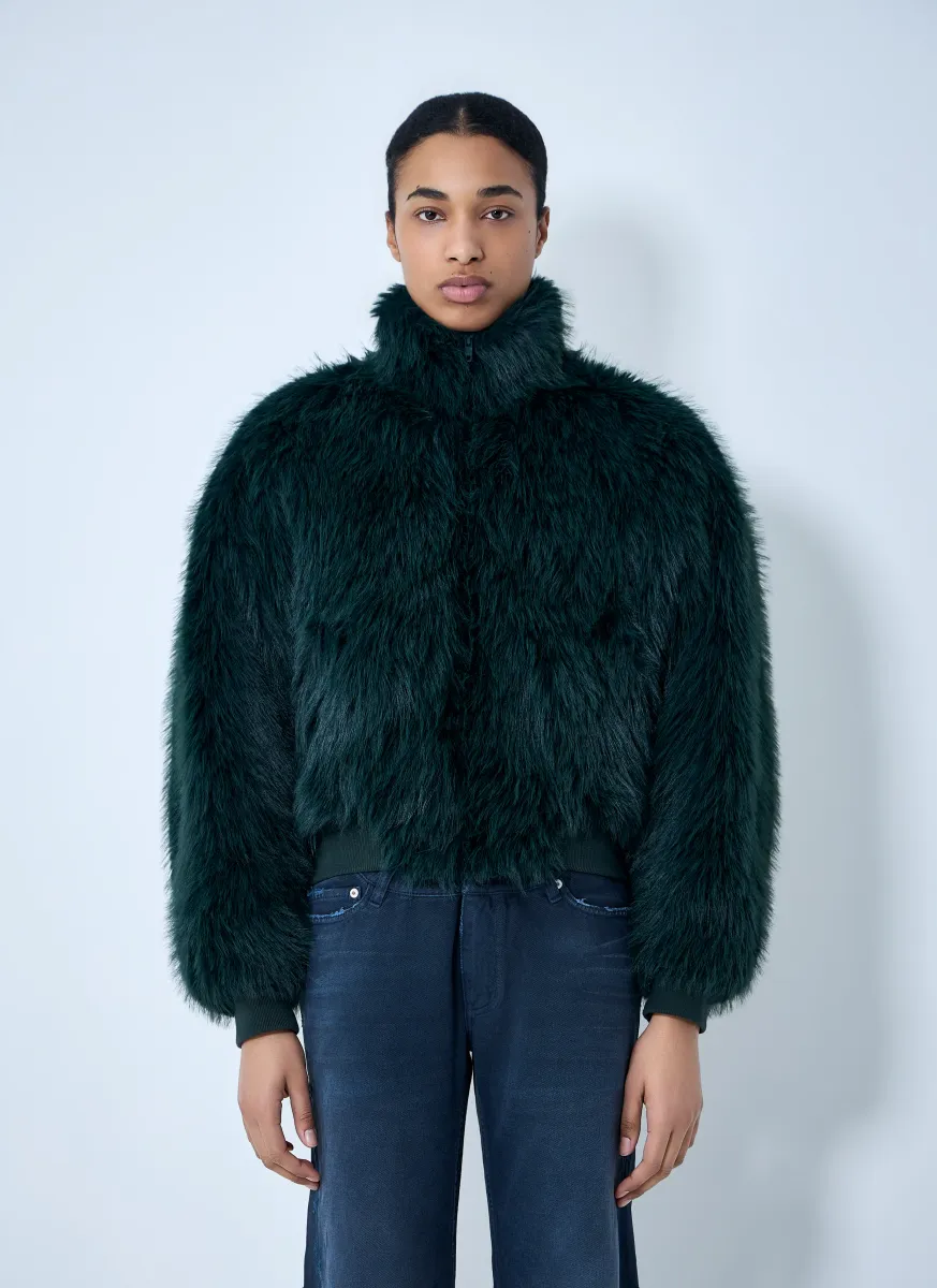 Faux Fur Bomber Jacket