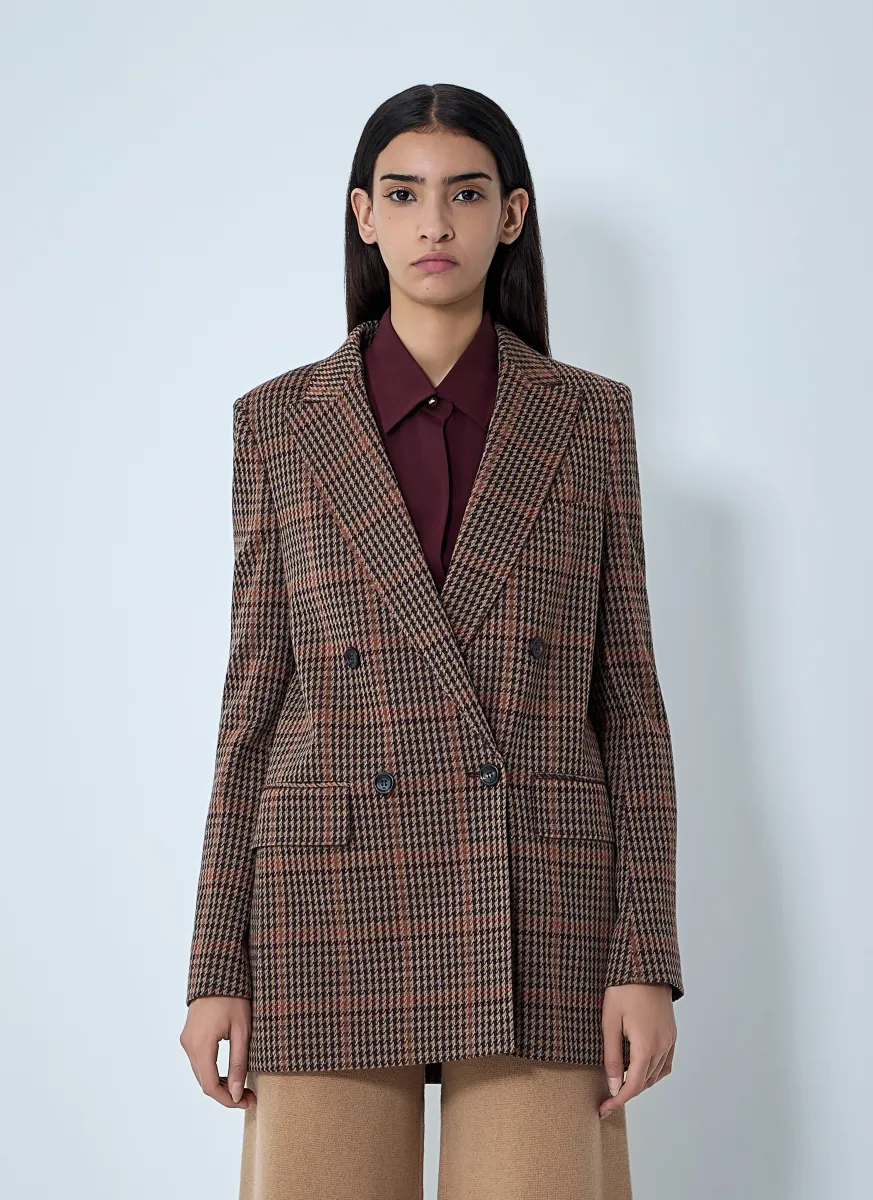 Check Double-Breasted Blazer