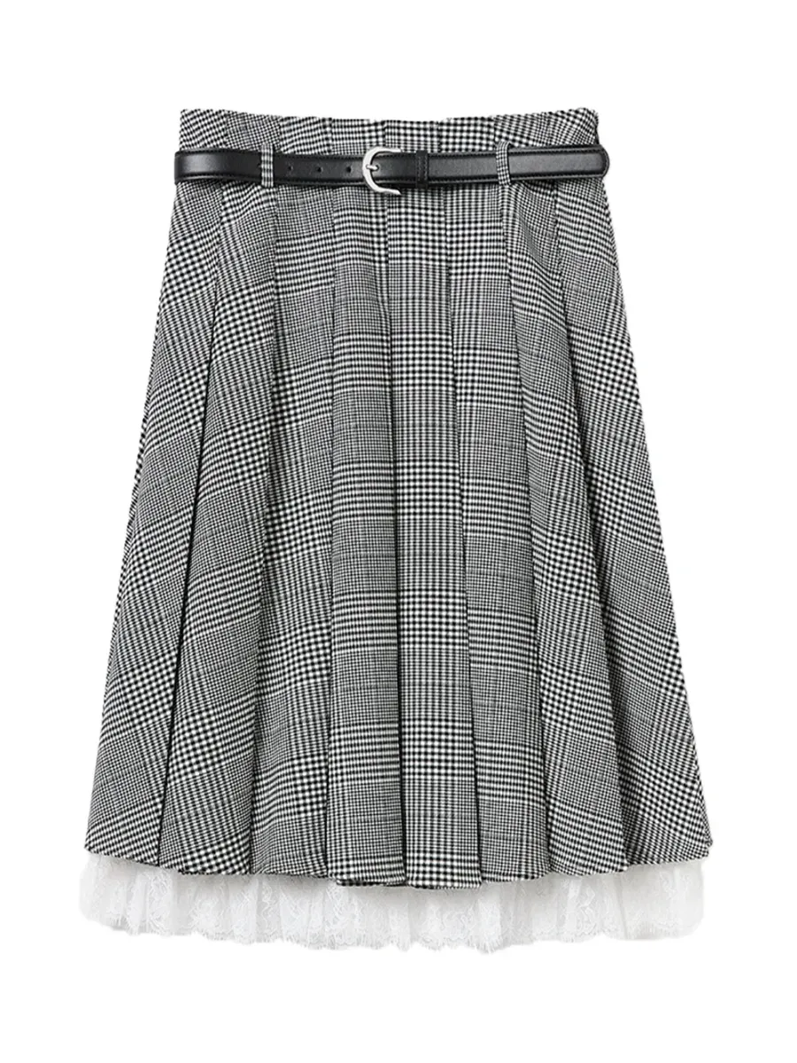 Prince Of Wales Skirt Check