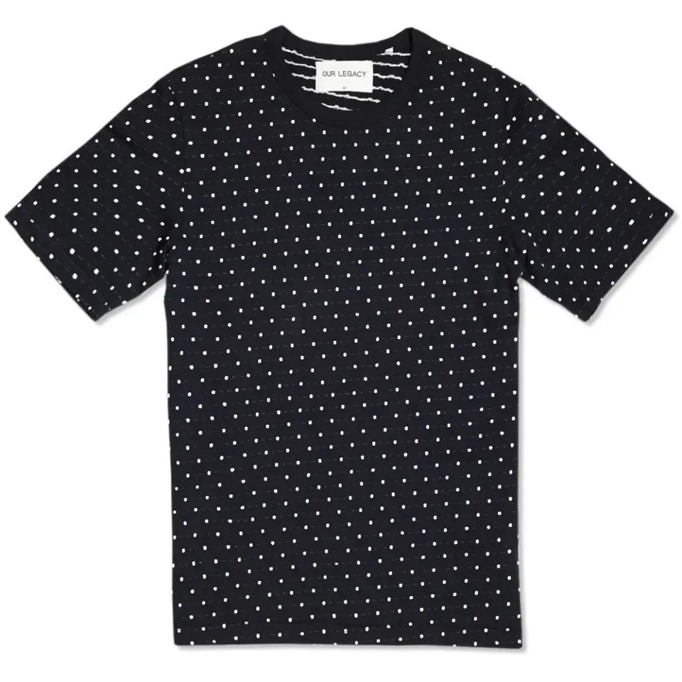 Mid Sleeve Jacquard Dots Tee