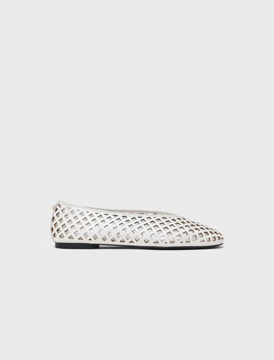Perforated leather ballet flats