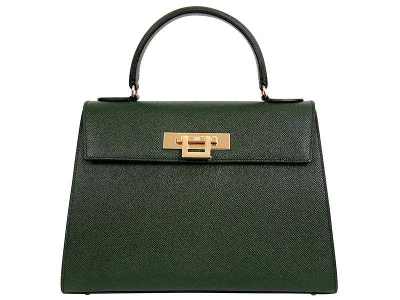 Fonteyn Large Dolomite Pebble Print Calf Leather Handbag - Dark Green - 2