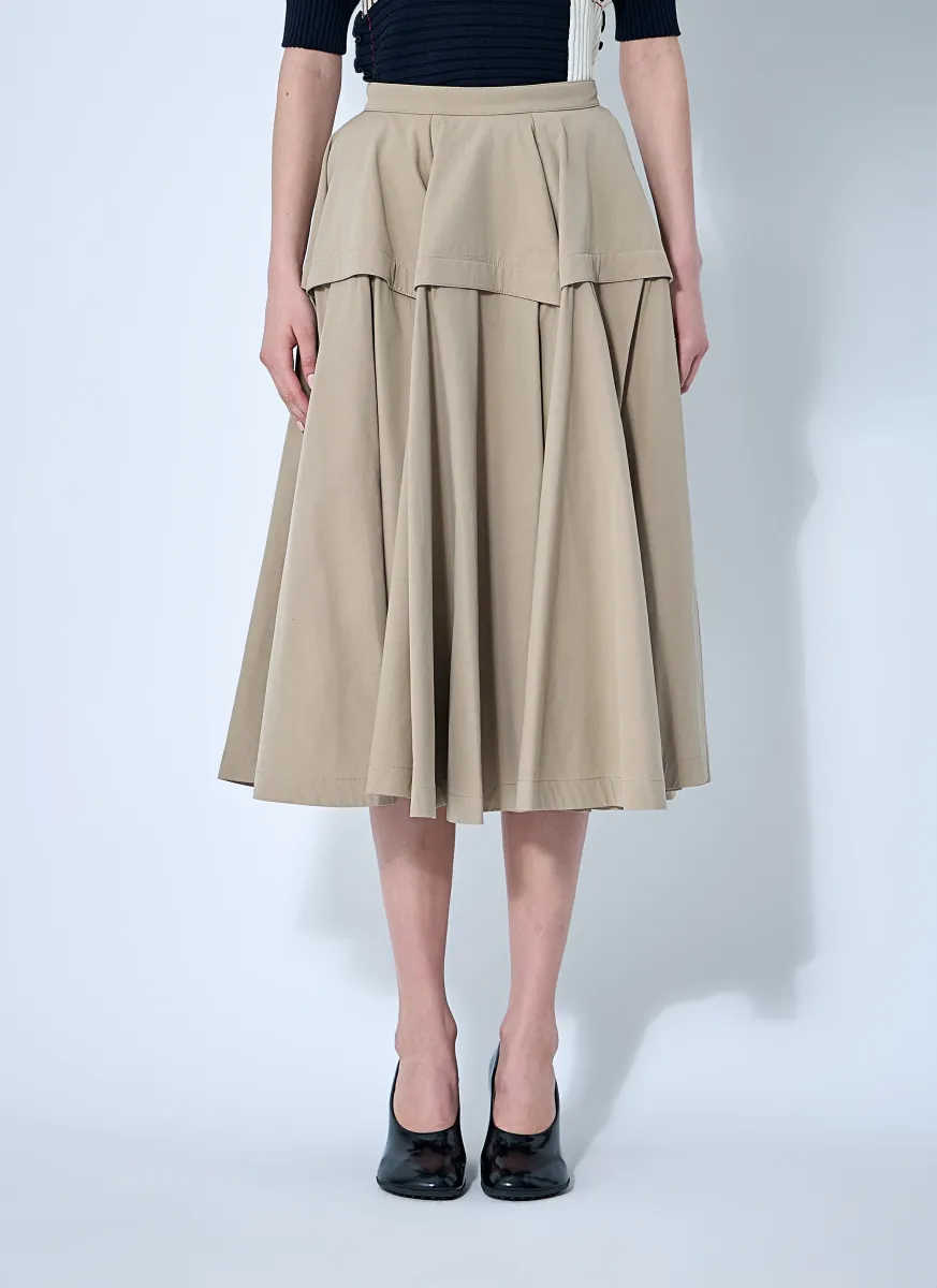 Gathered Midi Skirt