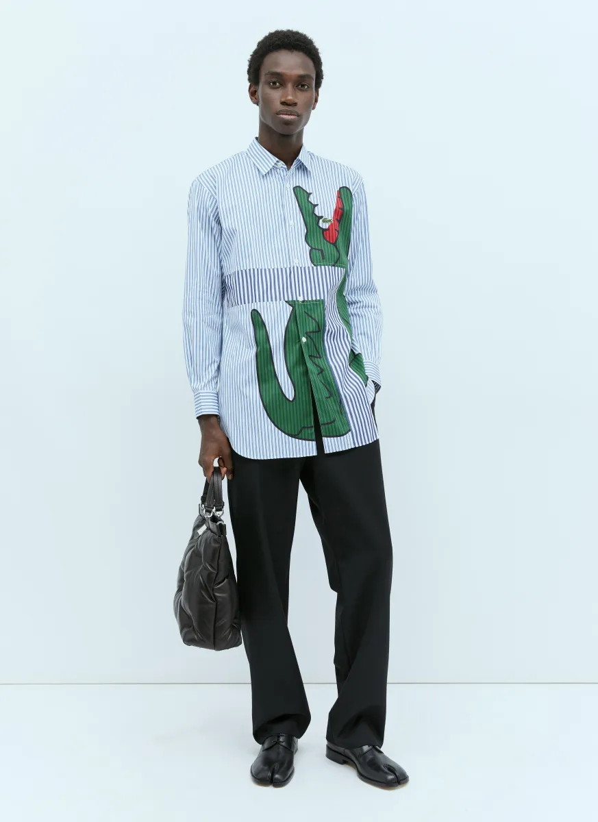 x Lacoste Stripe-And-Logo Print Shirt