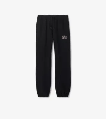Knight Check Cotton Jogging Pants in Black