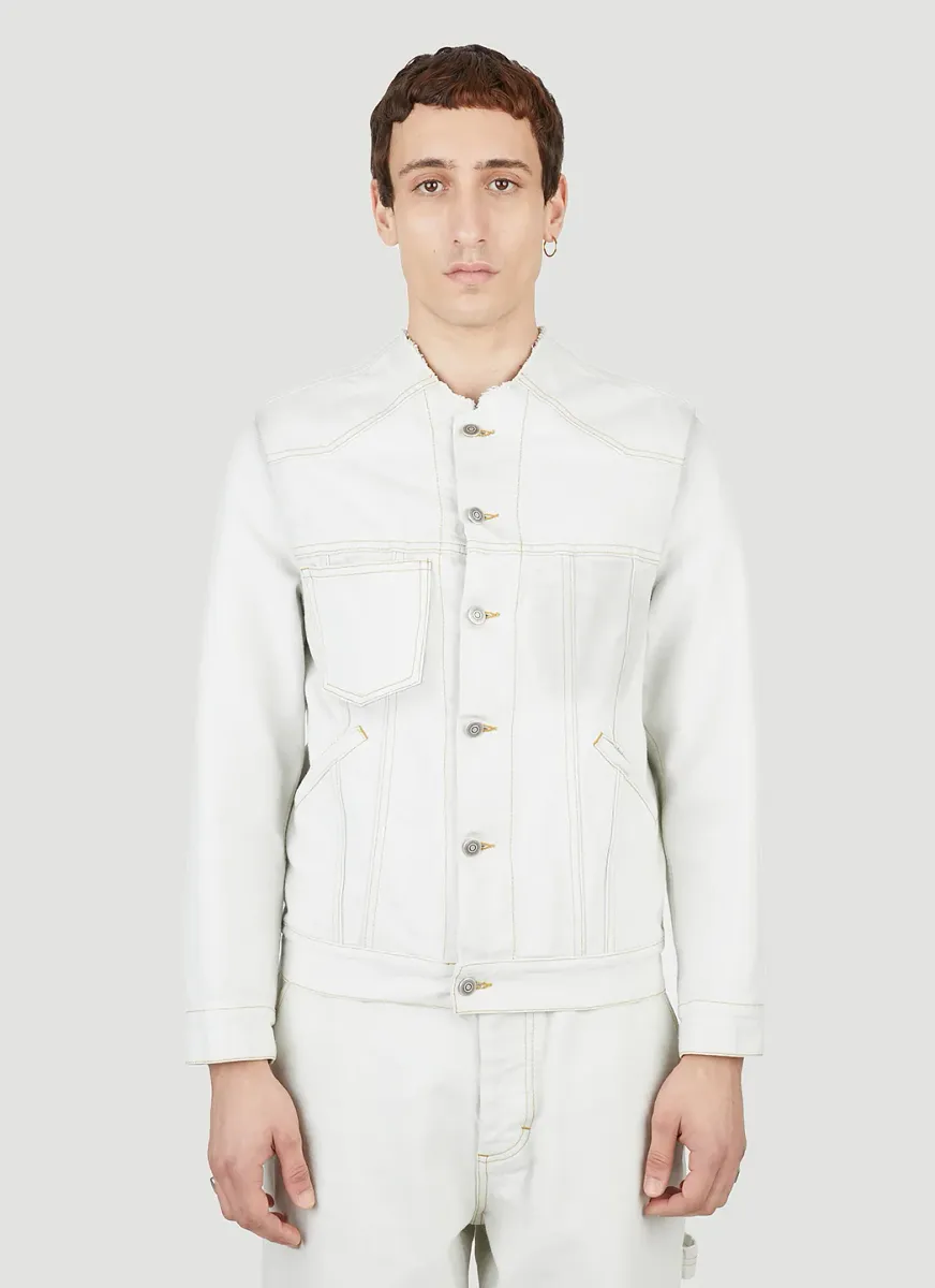 Collarless Denim Jacket