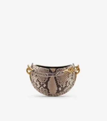 Bridle Clutch in Beige/dark brown - Women, Leather