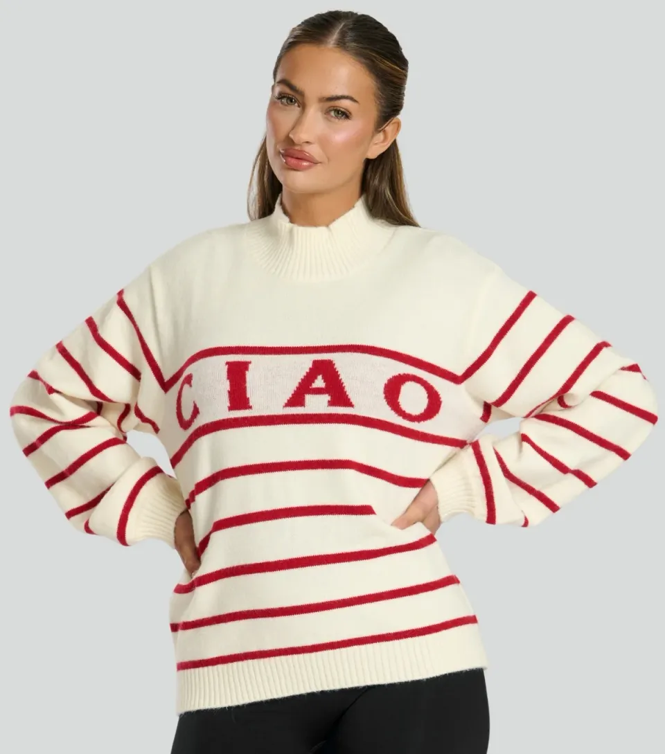 Women's Cream Ciao Striped Jumper