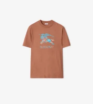 Knight Ombré Cotton T-shirt in Ginger brown