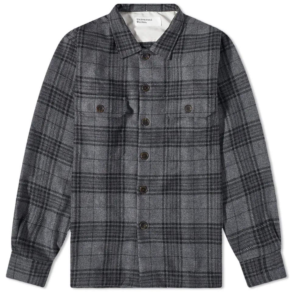 Check Wool Utility Overshirt