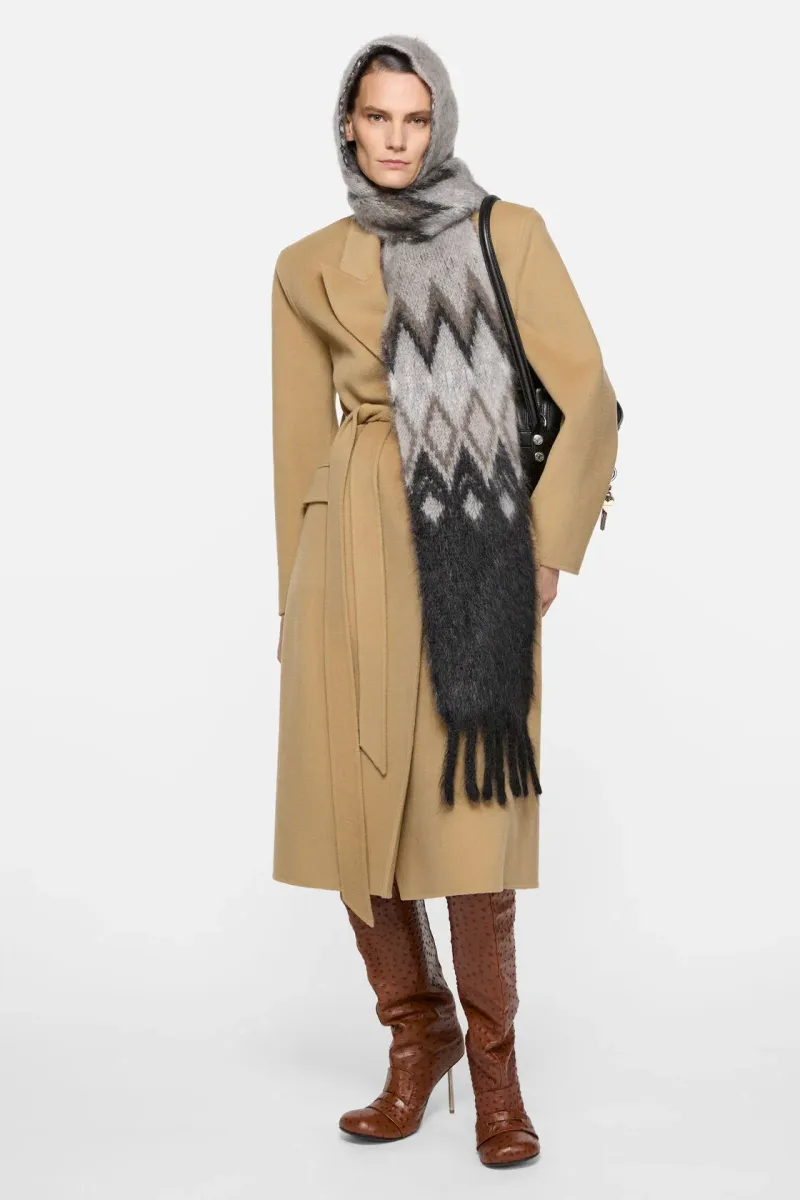 Double-breasted cashmere coat
