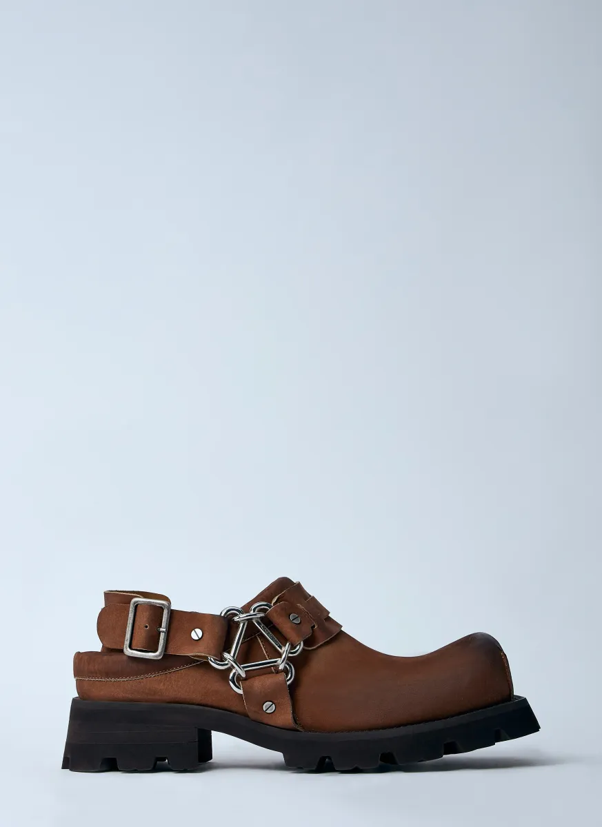 Buckle Leather Mules
