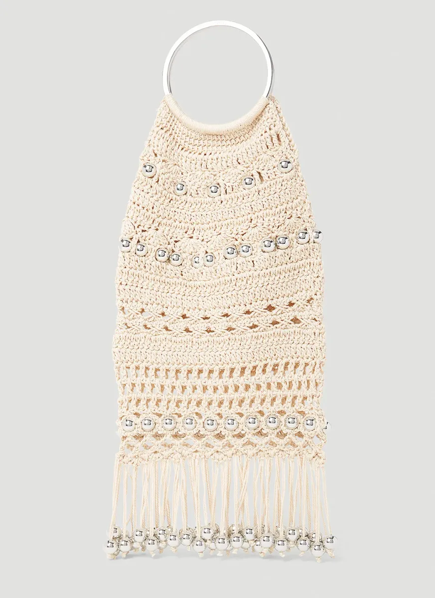 Beaded Crochet Tote Bag