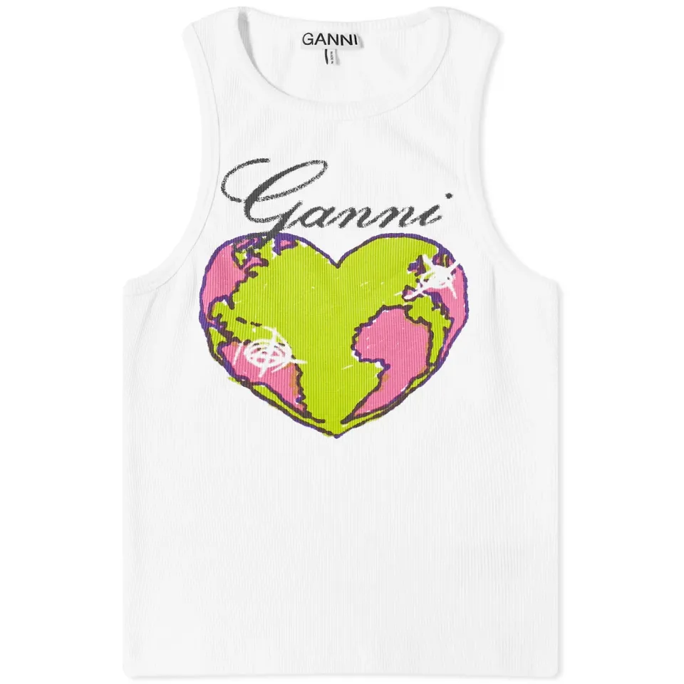 Graphic Rib Heart Tank Top