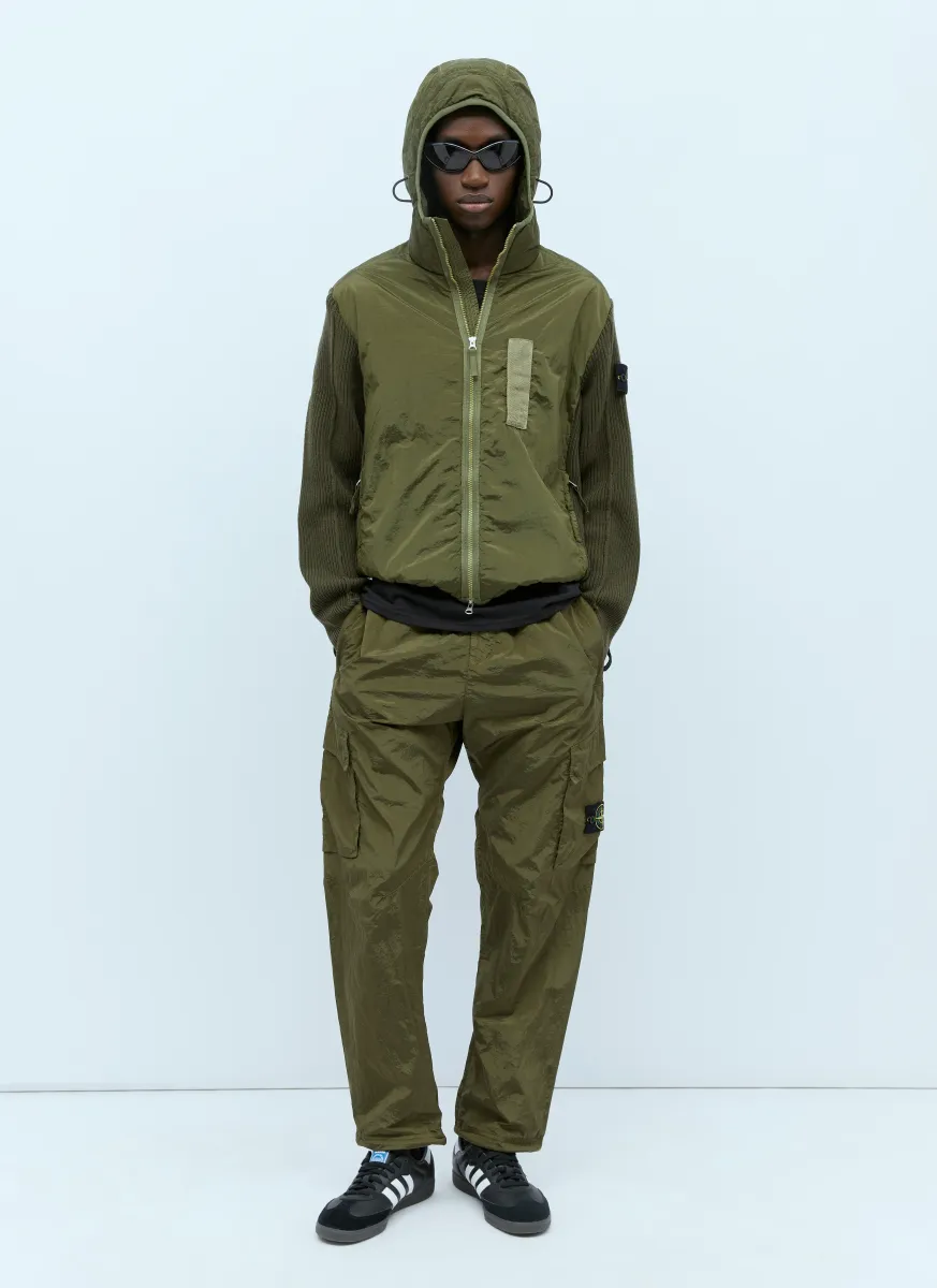 Wool Panels Nylon Jacket