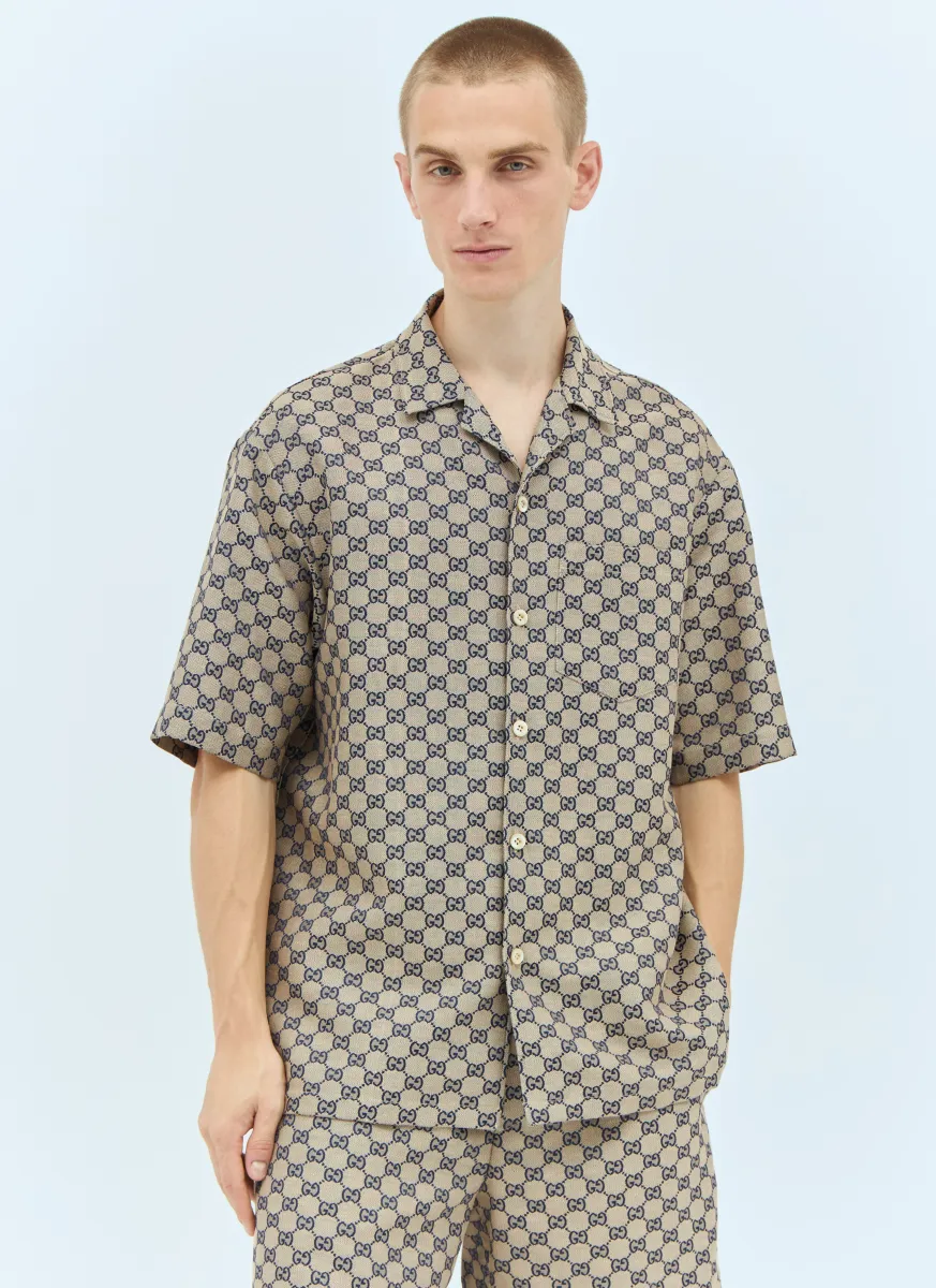 GG Linen-Blend Shirt