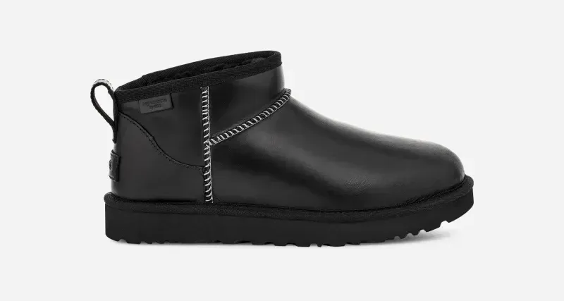 Classic Ultra Mini Leather Regenerate Boot, Leather/Polyester/Wool
