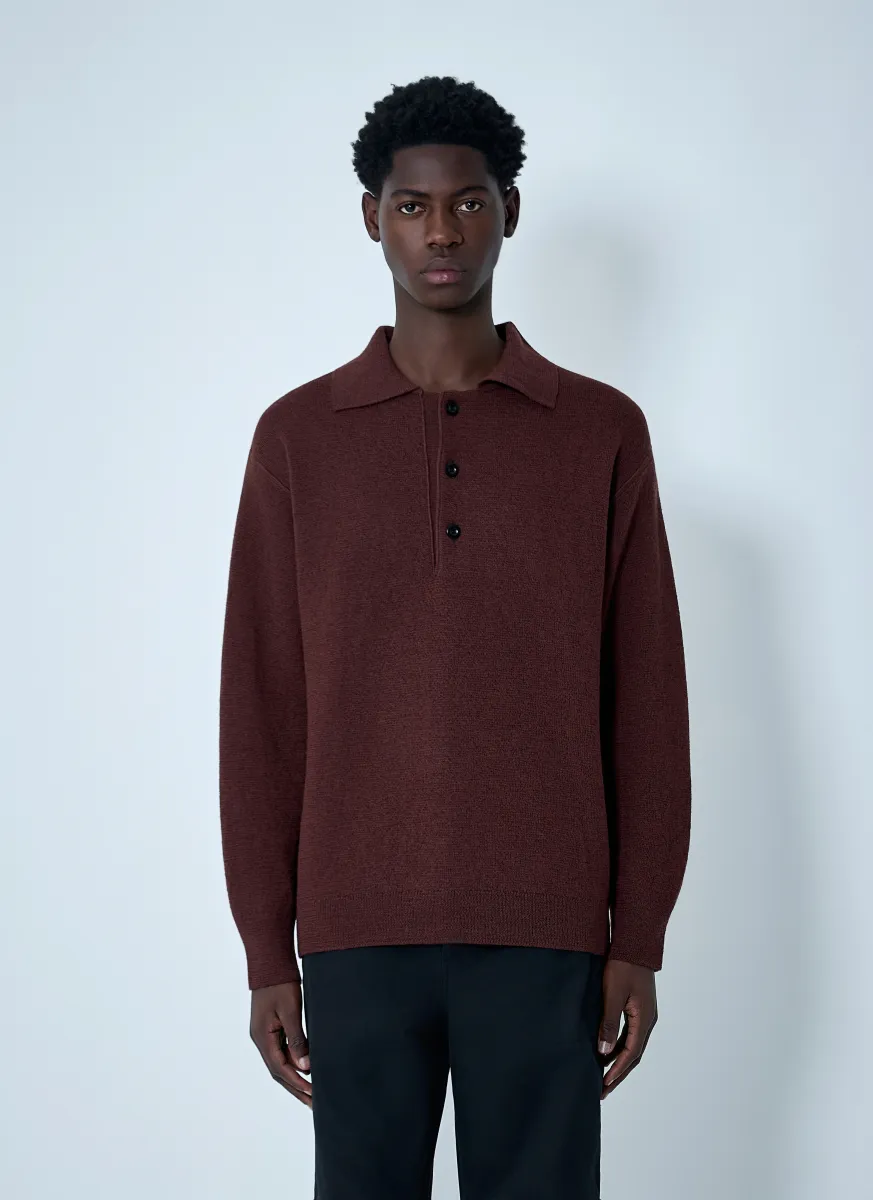 Wool Knitted Polo Sweater