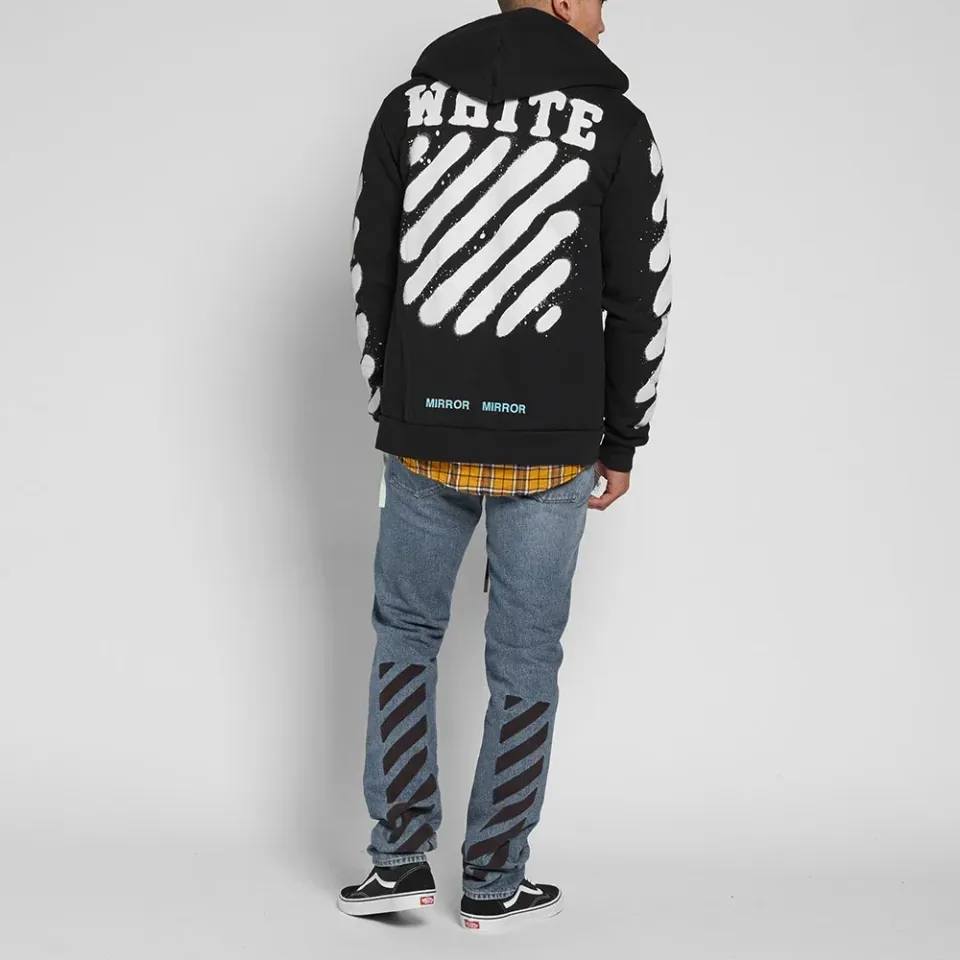 Diagonals Spray Zipped Hoody