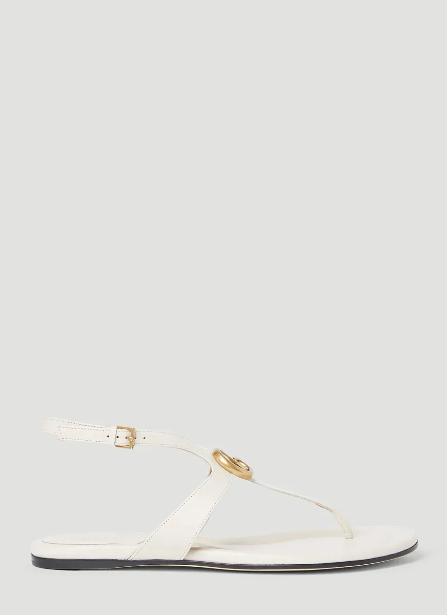 Double G Thong Leather Sandals