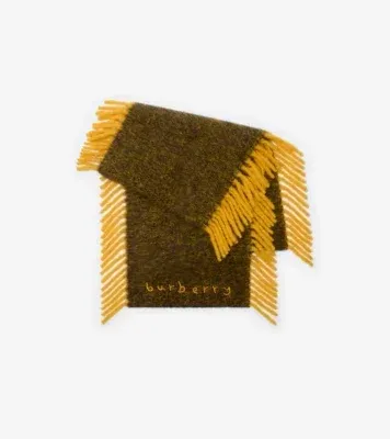 Alpaca Wool Blend Happy Scarf in Crown yellow/treacle brown