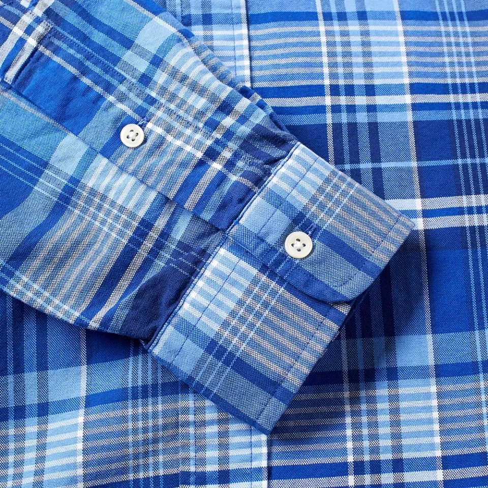 Slim Fit Button Down Check Oxford Shirt