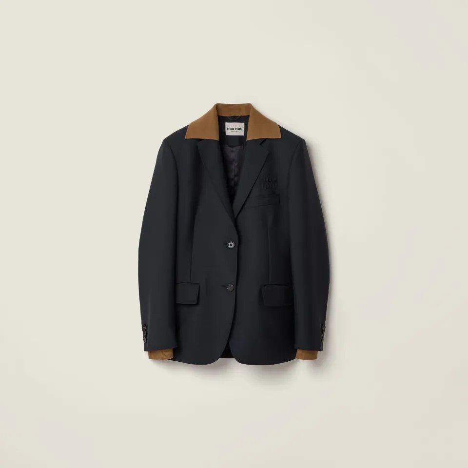 Single-breasted kid mohair jacket