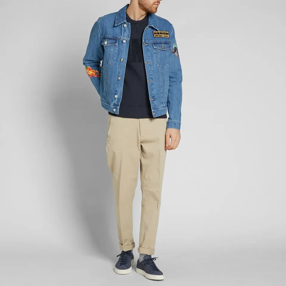 Button Denim Patch Jacket
