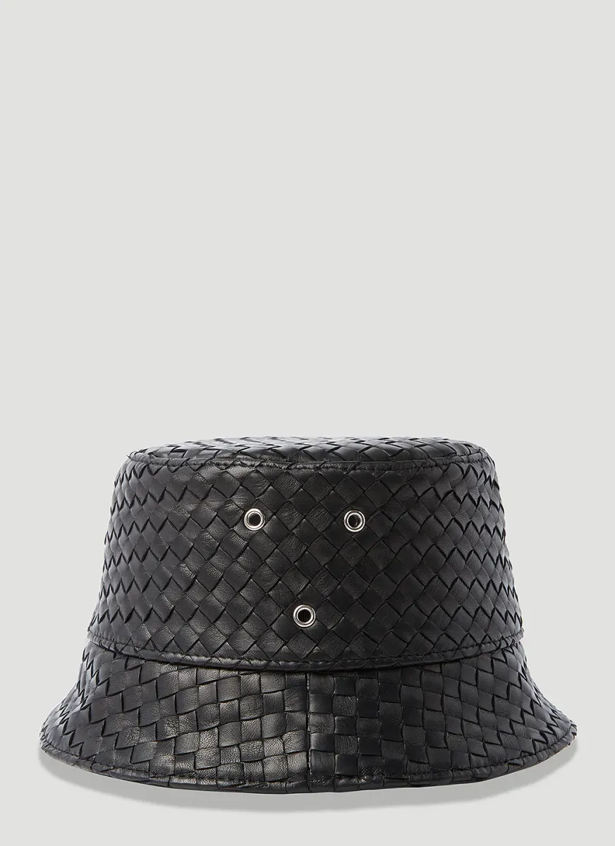 Intrecciato Leather Bucket Hat