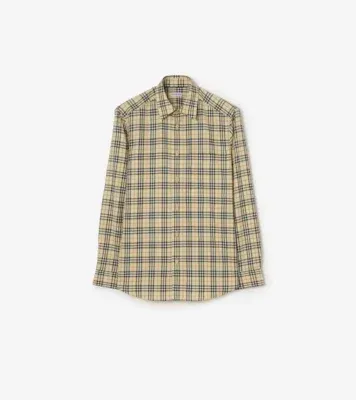 Check Cotton Shirt in Grain