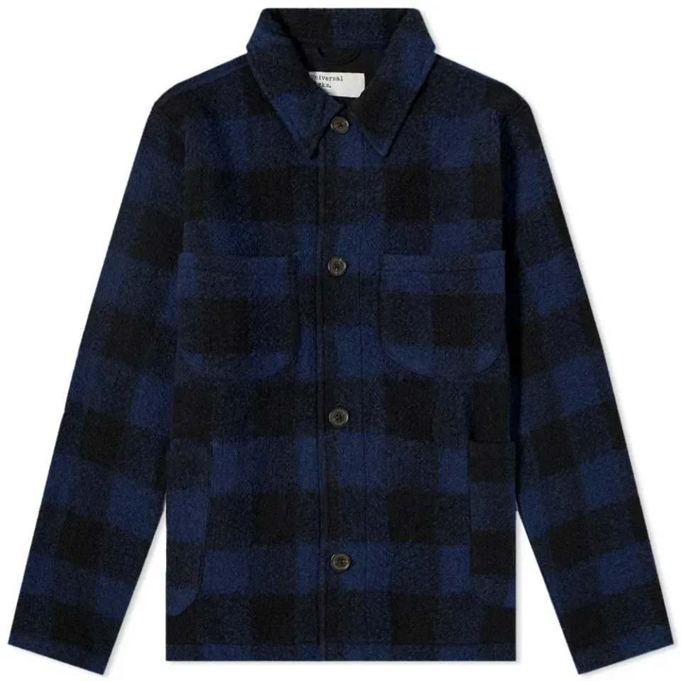 Check Wool Fleece Lumber Jacket