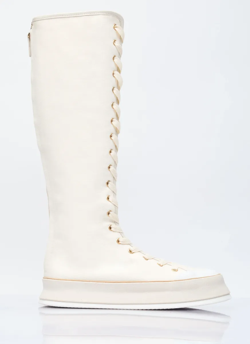 Canvas Lace-Up Boots