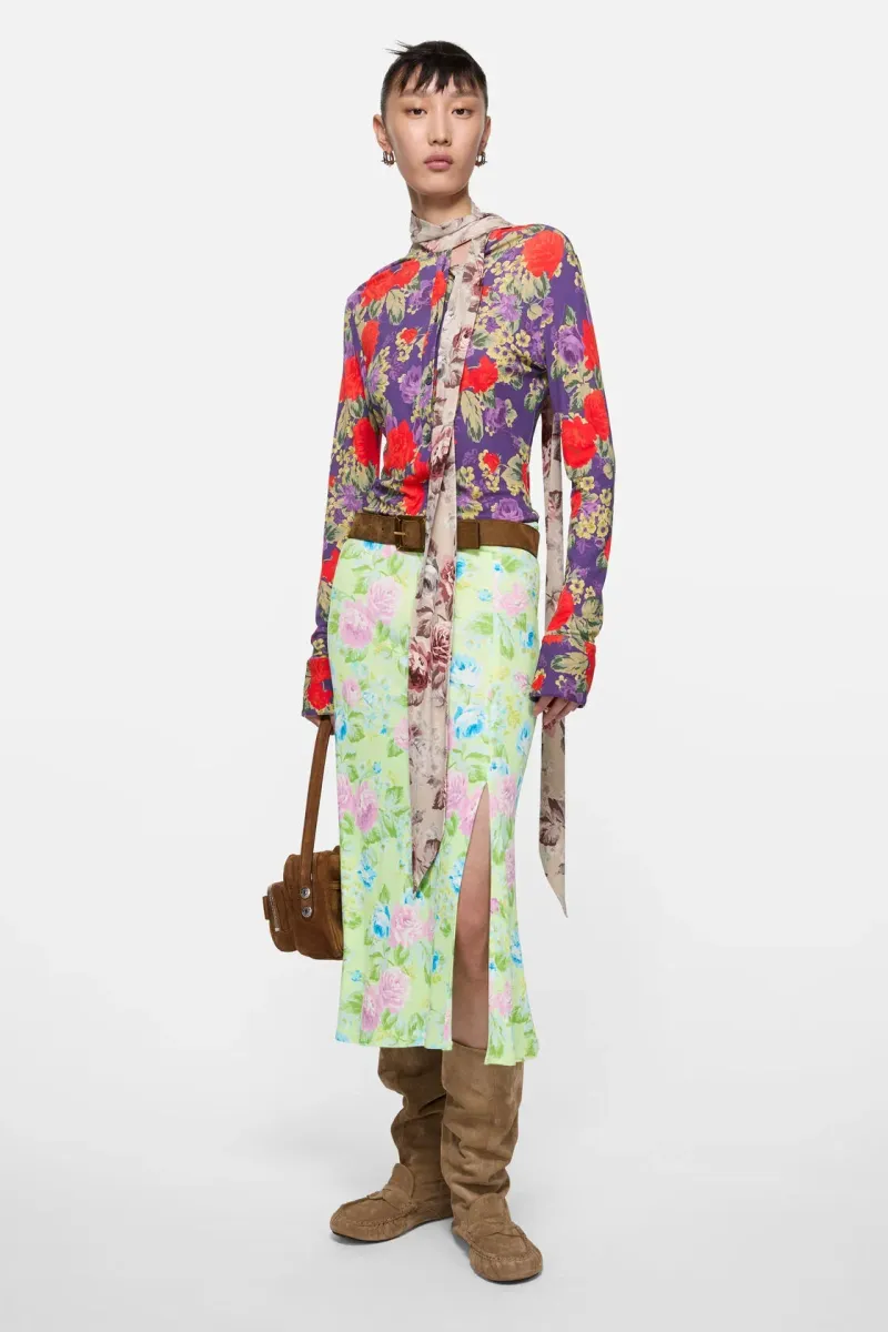 Printed midi dress
