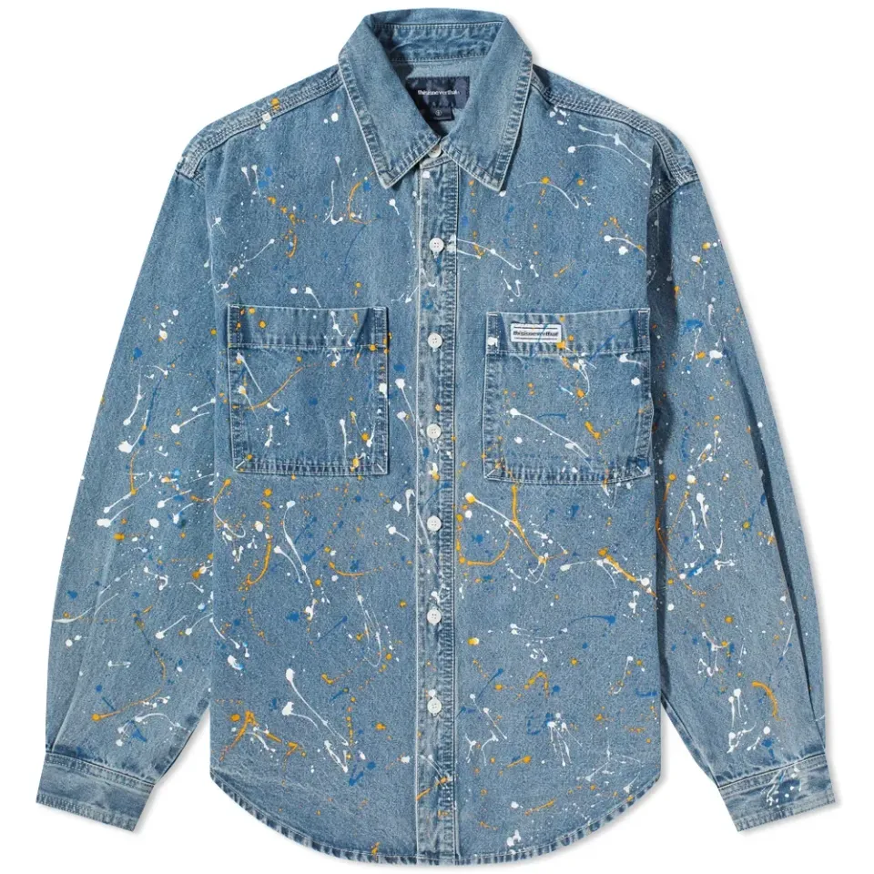 Paint Splatter Denim Shirt