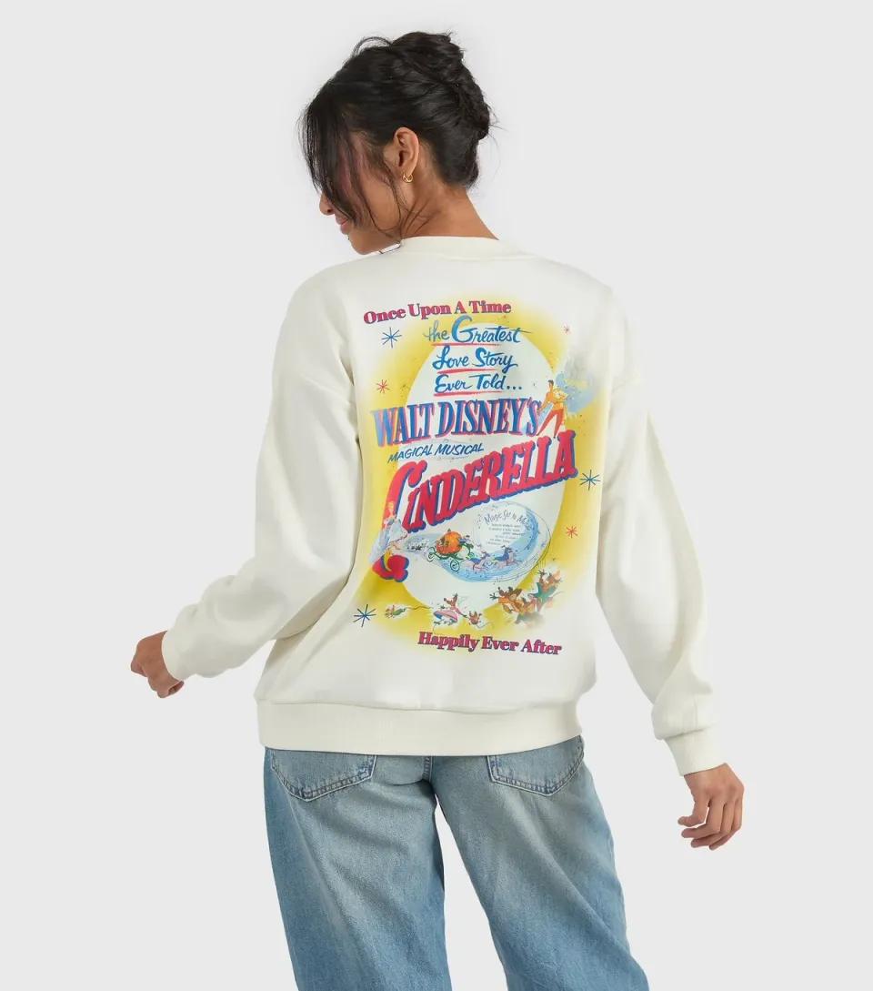 Women's White Cinderella Printed Graphic Sweatshirt