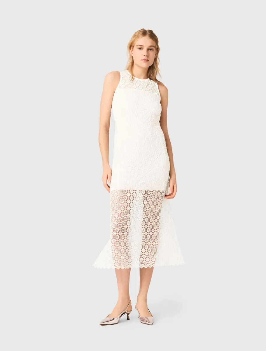 Rhinestone crochet maxi dress