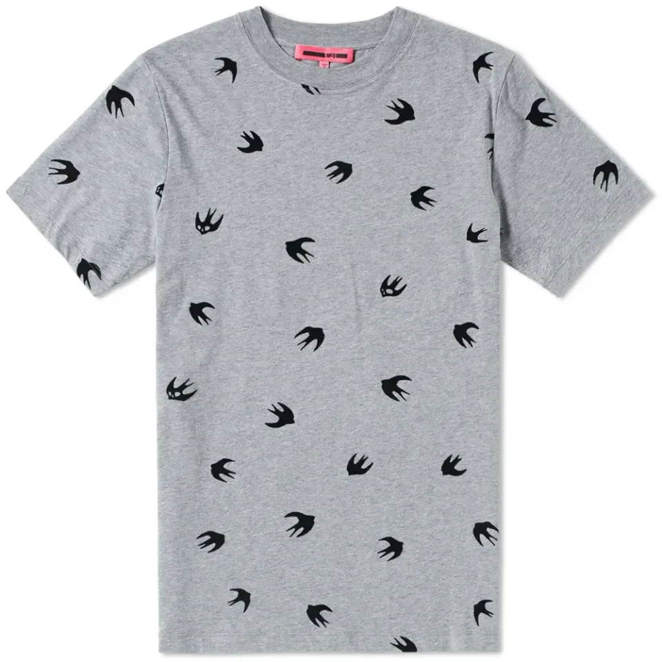 McQ by Alexander McQueen Flocked Swallow Tee
