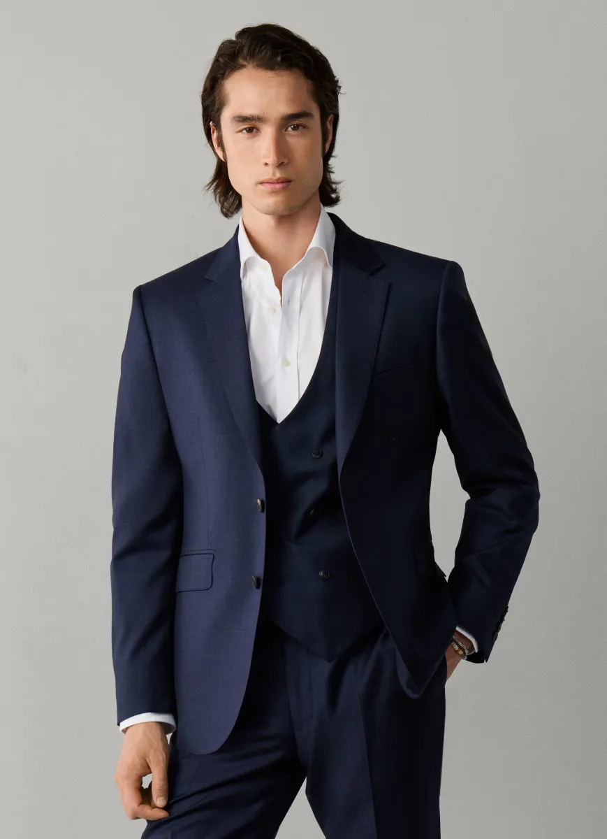 Wool Sharkskin Blazer - Woven in Italy