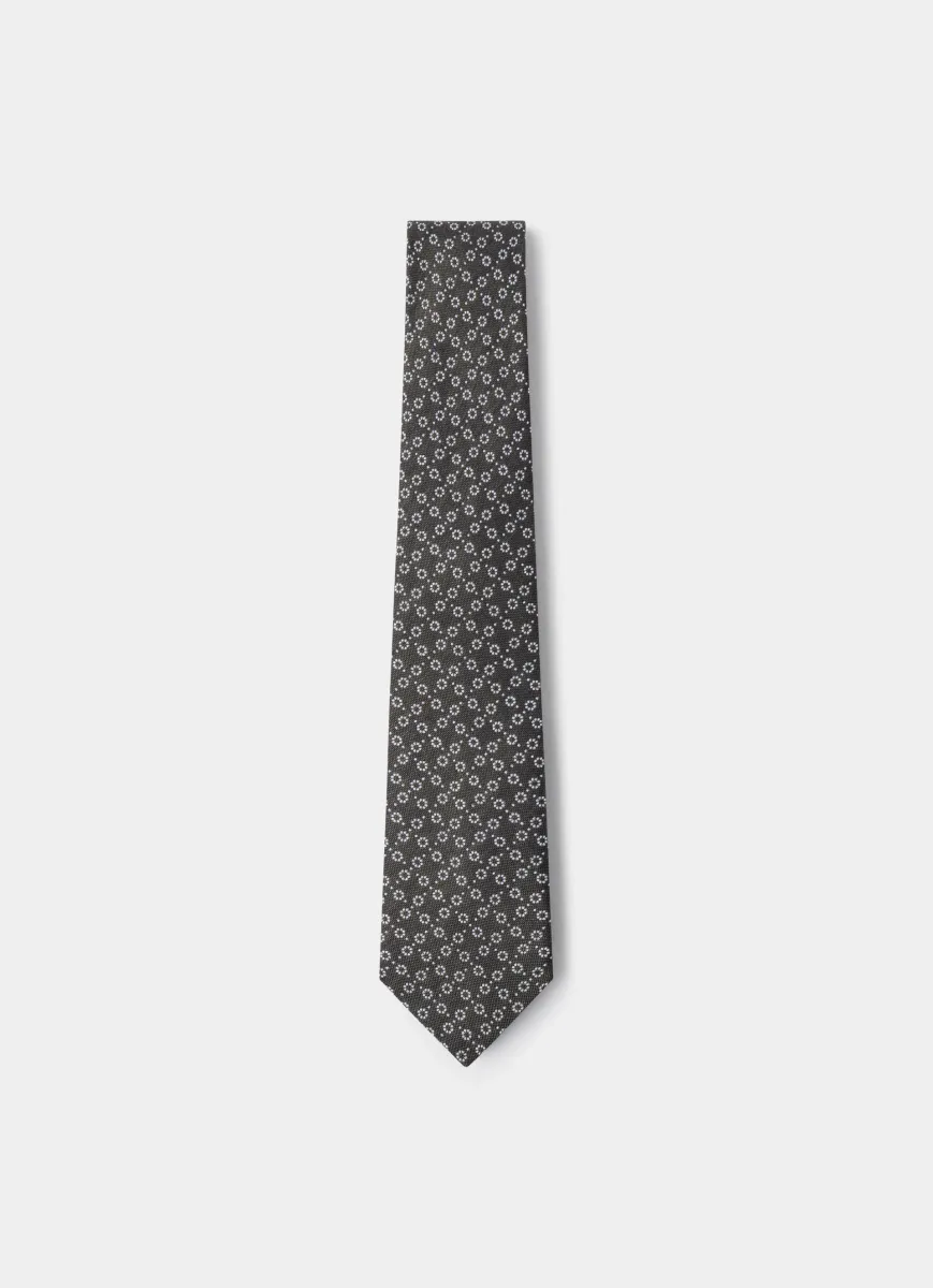 Natte Circle Dot Silk Linen Tie