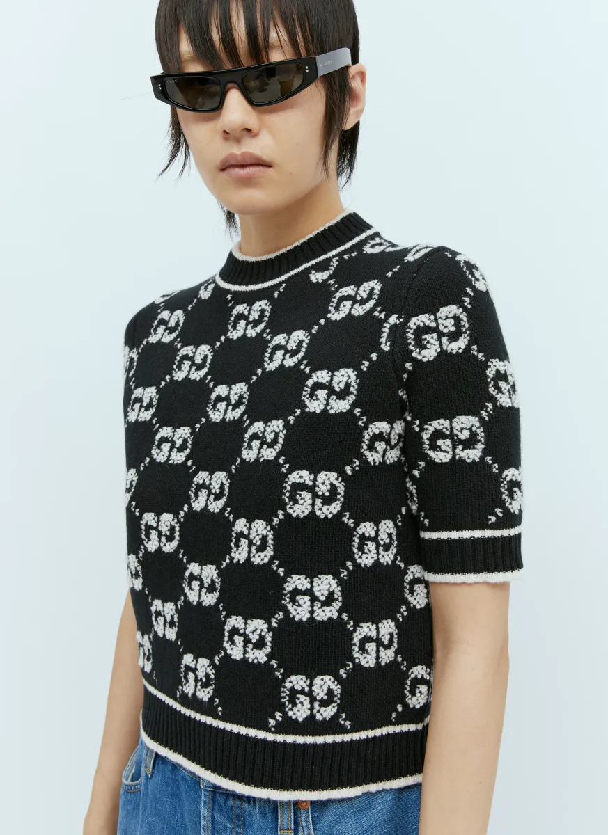 GG Wool Bouclé Jacquard Top