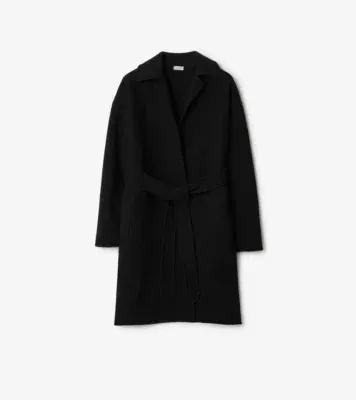 Cashmere Wrap Coat in Black