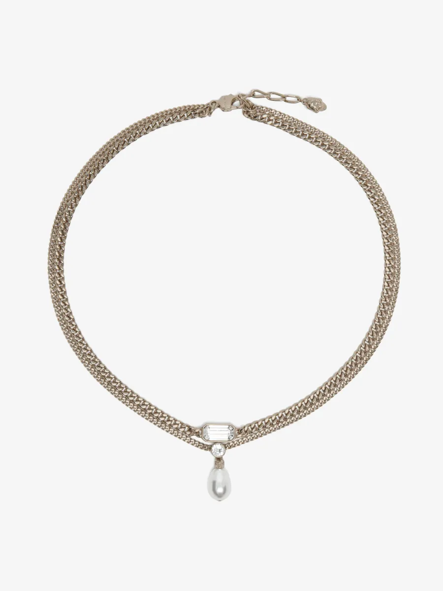 Skull & Crystal Necklace